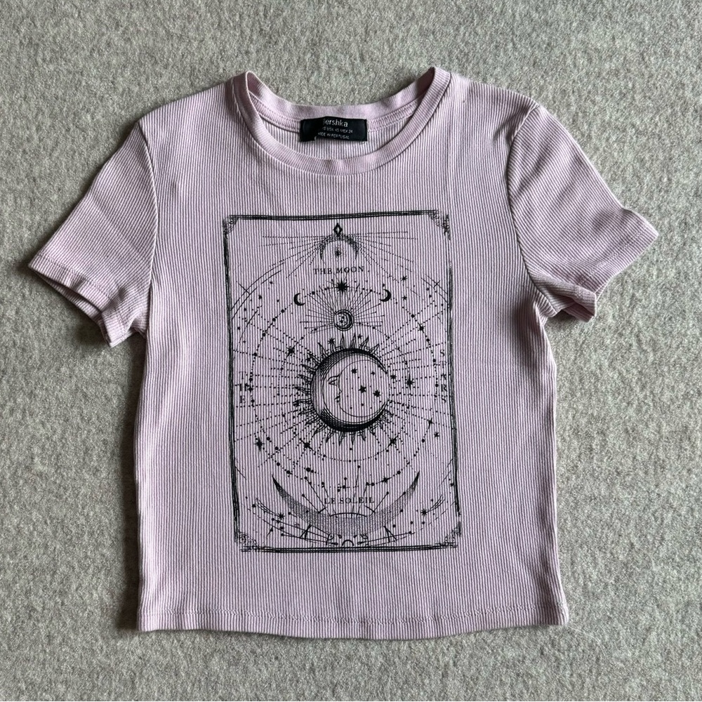 Bershka Astrology Pink Baby Tee